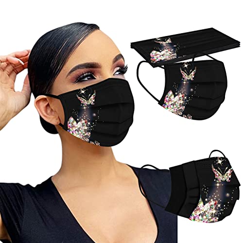 TT  10 Herren Damen 3D Druck 3Ply Disposable Gesichtsmaske Schutzmaske Einwegmasken Bandanas 10PCS