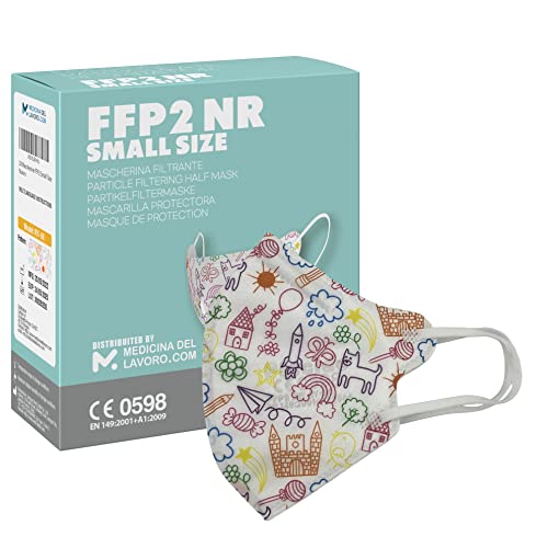 20 FFP2 KN95 Maske Bunt CE Zertifiziert Kleine Größe Small Medizinische Mask mit 4 Lagige Masken Staub- und Partikelschutzmaske Atemschutzmaske mit Hoher BFE-Filtereffizienz 95-20 Stück