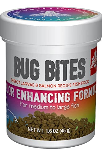 Fluval Bug Bites Fischfutter mit Insektenlarven farbverstärkendes Futter langsam sinkendes Granulat 1 4-2mm 45g