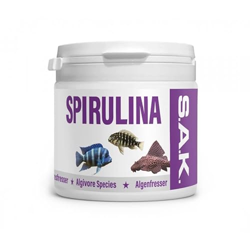 SAK Spirulina Granulat Fischfutter Größe 00 - Tropheus L-Welse Diskus und andere Zierfische 150 ml Dose