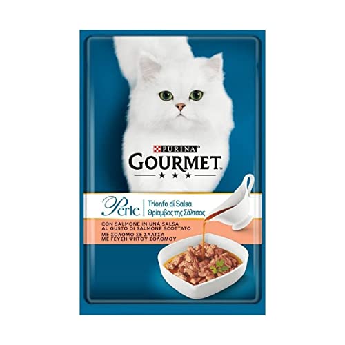 Gourmet Perlen Triumph-Sauce Katzenfutter nass mit Lachs 85 Gr