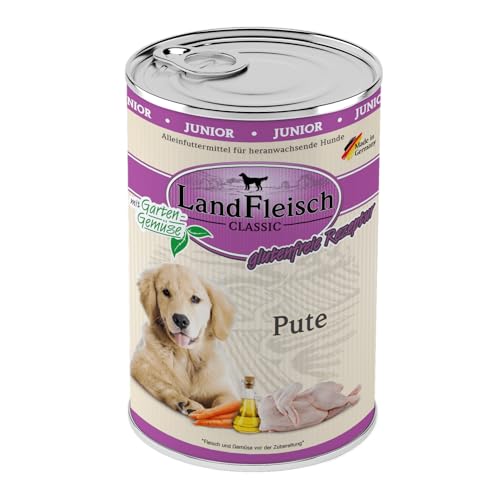 Landfleisch Dog Classic Junior Pute mit Gartengemüse 6X 400g