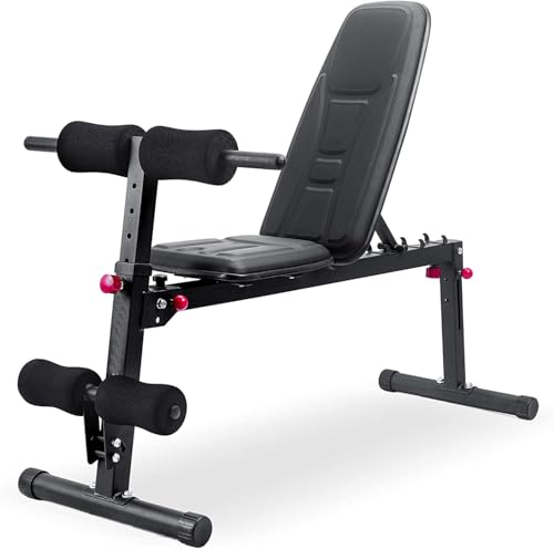 Hantelbank klappbar multifunktional Sit Up Bank Flachbank Bauchtrainer bis 180kg belastbar wasserabweisend 5-fach verstellbare Rückenlehne