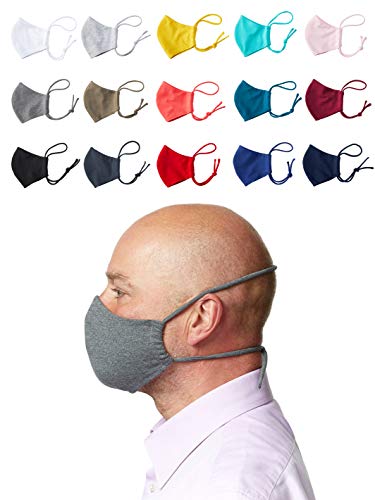 Enter the Complex Mund Nasenschutz zum Binden Waschbar bei 60 Grad Filterfach Jersey Nasenmaske aus Baumwolle Damen Herren L Atlantik