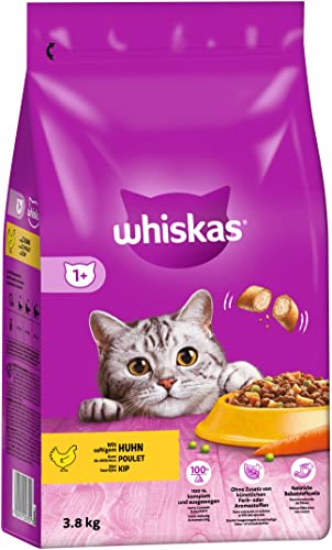 Whiskas Adult 1 Trockenfutter Huhn 3 8kg Katzentrockenfutter für erwachsene Katzen - unterschiedliche Produktverpackungen erhältlich