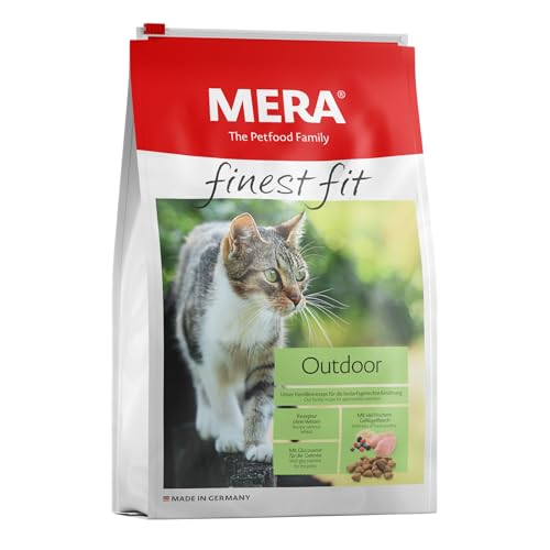 MERA finest fit Outdoor Katzenfutter trocken für aktive Katzen Trockenfutter aus frischem Geflügel und Reis gesundes Futter für Freigänger ohne Zucker 1 5 kg