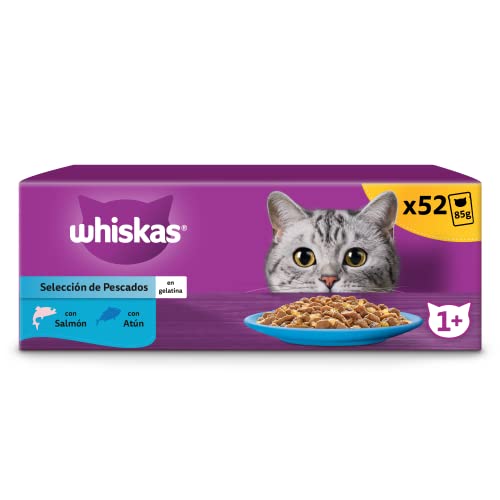 whiskas Nassfutter für Katzen Erwachsene Fischauswahl 13x 4 Beutelx 85 g