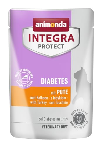 animonda Integra Protect Diabetes Katze Diät Katzenfutter im Beutel Nassfutter bei Diabetes mellitus mit Pute 24 x 85 g