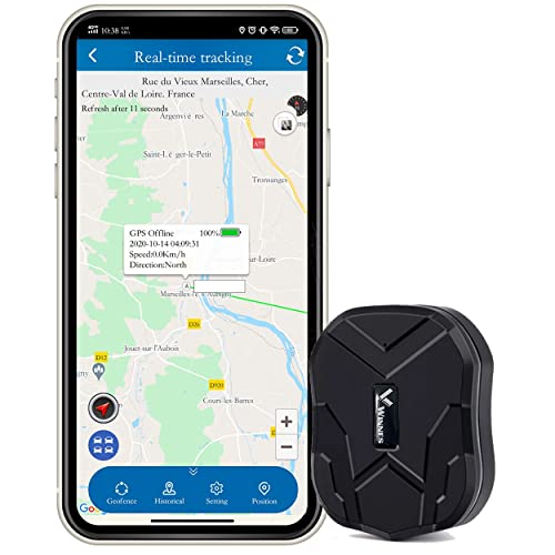 TKMARS TK905mini Klein GPS Tracker 1500mAh magnetisch wasserdicht Echtzeit-Ortungsgerät Peilsender ohne ABO mehrere Alarmmodi mit kostenloser App geeignet für Auto Koffer Kinder