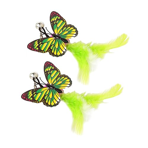 minkissy 2Pcs butterfly cat toy Interactive Catcher cat toy kitten toys Cat Teething Toys Plush cat chewing kicking toy soft toys bird toy chew toy Cat Wand Toys Paper the bird cat snacks