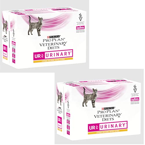 PRO PLAN Veterinary Diets UR Urinary Katze Doppelpack 2 x 10 x 85g Frischebeutel mit Huhn Kann dabei helfen und das Gewichtsmanagement zu unterstützen