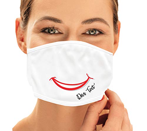 Mund und Nasenschutz Mundschutz Maske - mit Motiv Gesichtsmaske personalisiert - wiederverwendbar waschbar Maske Smile