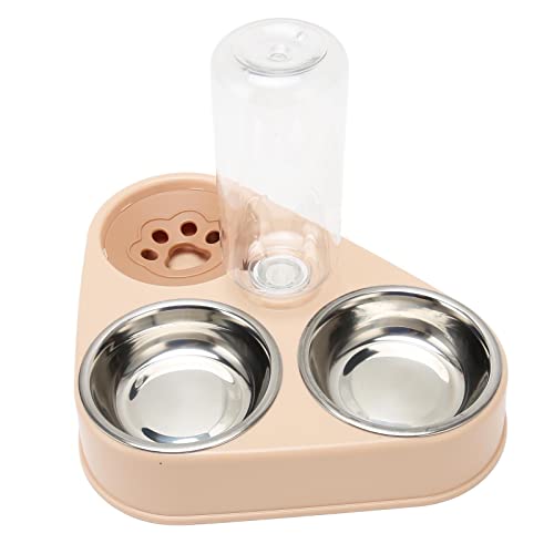 Dreifach-Katzennapf für Futter und Wasser 2 Abnehmbare Nass- und Trockenfutternäpfe aus Edelstahl mit Wassernapf für Katzen und Kleine Hunde