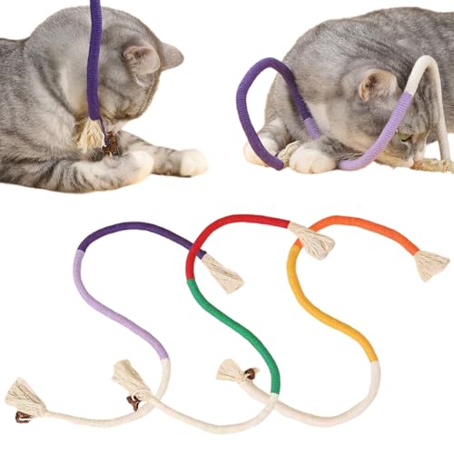 Rope Cat Chew Toys Katzenminze Spielzeug Katze Seil Spielzeug Katzenspielzeug Katzenbeißseil Katzen Kauspielzeug Interaktives Katzenspielzeug für Katzen Zahnpflege Farbmischung 70cm