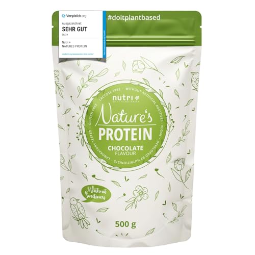 Nutri Eiweißpulver Schokolade 500 g ohne Süßungsmittel Gluten Zucker Whey - natürliches Proteinpulver- Natures Eiweiß Protein Pulver Schoko vegan