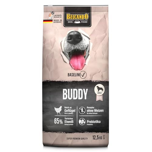 BELCANDO Baseline Buddy 12 5kg Trockenfutter für Hunde Für ausgewachsene Hunde mit normaler Aktivität Geeignet für alle Rassen Mit Prebiotika für eine gesunde Darmflora