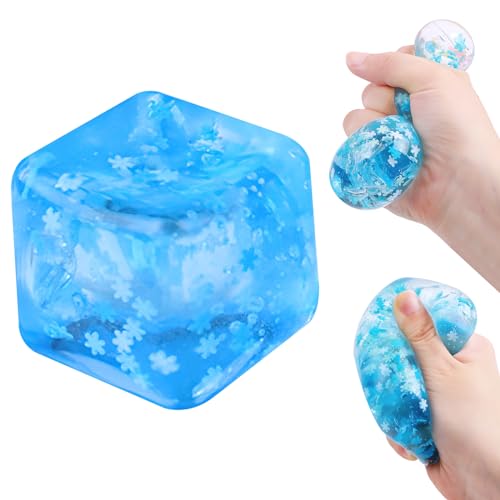 Eiswürfel Stress Balls Stressbälle Squeeze Cube Eiswürfel Stress Balls Fidget Cube Angst und Stressabbau Anti Stress Spielzeug Bälle Blaues Cube Anti Stress Ice Cube für Kinder und Erwachsene