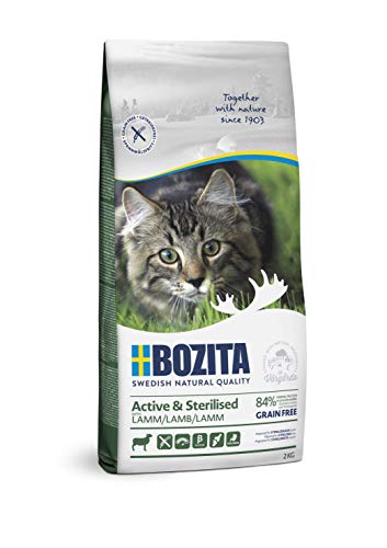 BOZITA Active Sterilised Getreidefrei Lamm - Trockenfutter für erwachsene hauptsächlich draußen lebende Katzen 2 kg