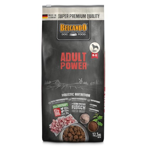 Belcando Adult Power 12 5 kg Hundefutter Trockenfutter für sehr aktive Hunde Sporthunde Zuchthündinnen Alleinfuttermittel für ausgewachsene Hunde ab 1 Jahr