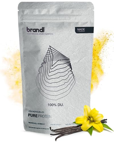 brandl Protein-Pulver Vanille 5k Whey-Protein plus pflanzliches Eiweiß-Pulver Alle Aminosäuren 1000g Vanille Ohne Sucralose Acesulfam K Aspartam