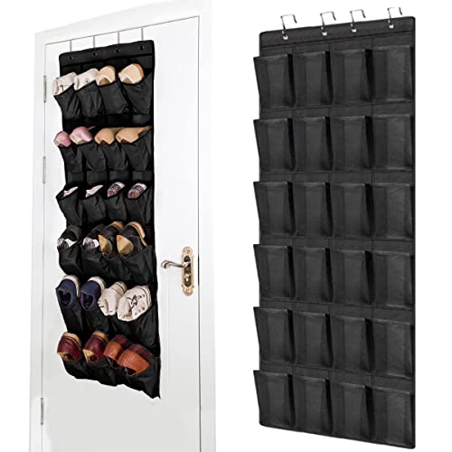 Hängendes Schuhregal mit 24 Taschen Wandaufhängung Organizer Schrank schwarz große Netztaschen multifunktionaler Hänge-Organizer hängende Aufbewahrungstasche schwarz