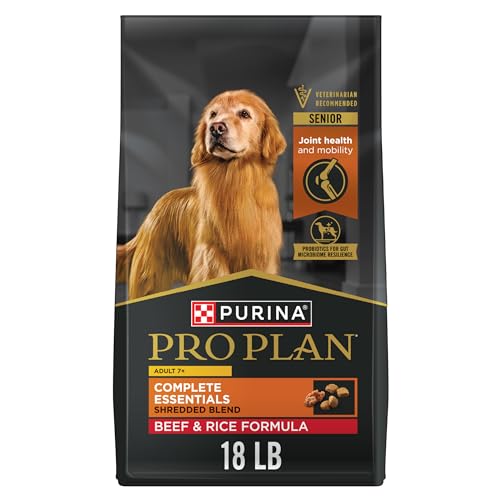  7 Complete Essentials Shredded Blend Beef Reis Formula High Protein for Senior Dogs   18 lb. Bag