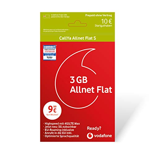 Vodafone CallYa Allnet Flat S 10 Euro Startguthaben Karte ohne Vertrag im D2