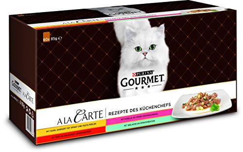 PURINA GOURMET A la Carte Katzenfutter nass Sorten-Mix 60er Pack 60 x 85g