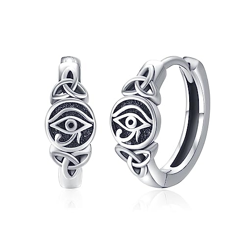 Eye of Horus Ohrringe für Frauen 925 Sterling Silber Keltischer Knoten Auge des Horus Creolen Glücklicher Augenschutz Schmuck