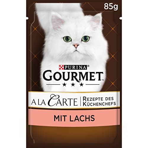 PURINA GOURMET A la Carte Katzenfutter nass mit Lachs und Gemüse 24er Pack 24 x 85g