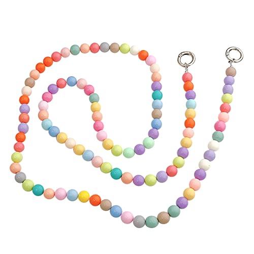 URFEDA Perlen Handykette Bunte Perlen Handy Lanyard Handy Hülle Anhänger Telefon Kette Handgelenkschlaufe Schlüsselbund Anti Verlorene Handy Schmuck Hängen Chian für Damen Und Mädchen Typ B