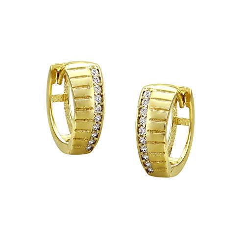 GoldDream Muster Ohrringe Zirkonia weiß 333 GelbGold Damen Creolen 8K GDO523WY Gold Creole