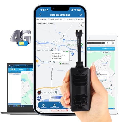 GPS Tracker 4G für Auto mit Acc-Alarm ohne ABO GPS-Sender Anti-Diebstahl-Echtzeit-Positionierungs-Tracking-Locator mit kostenloser APP für Fahrzeug