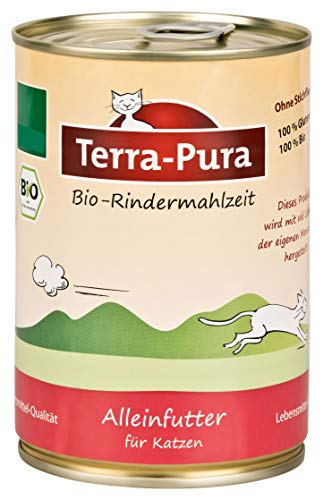 Terra Pura Bio Katzenfutter Rindermahlzeitg Glutenfrei 12er Pack 12x g