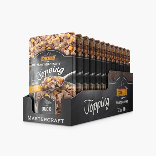 Belcando Mastercraft Topping 12x100g Multipack Sorte Ente Nassfutter für Hunde getreidefrei sortenrein Ergänzungsfuttermittel für Hunde