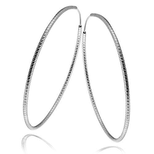  Ohrringe 925 Sterlingsilber diamantiert 60 mm