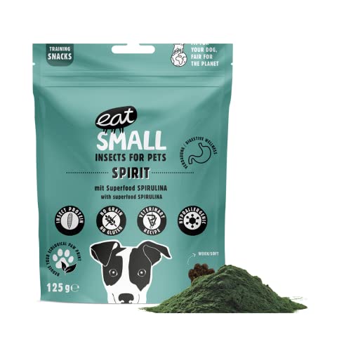 EAT SMALL Spirit Snack 1x125g Trockenfutter mit Insekten nachhaltig hypoallergen fördert die gesunde Verdauung Belohnung und Motivation oder einfach zwischendurch frei von Getreide und Gluten