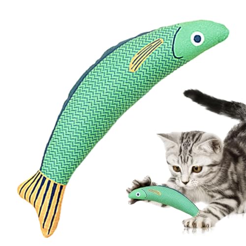 Kauspielzeug für Katzen Beißspielzeug für Kätzchen - Katzenminze-Saury-Fisch-Plüsch-Beißspielzeug für den Innenbereich - Interaktives Katzen-Kickspielzeug 8 27 x 3 15 Zoll großes Katzenminze-Knister