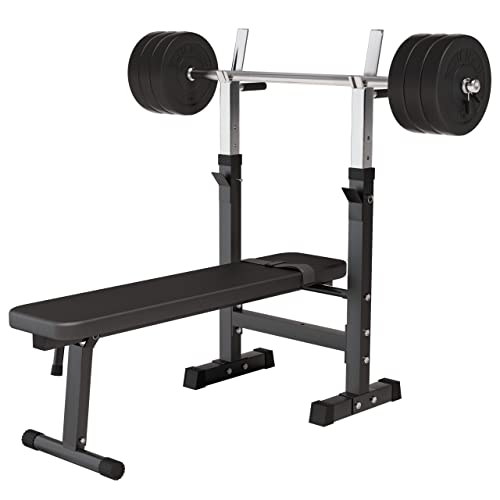 GORILLA SPORTS   inkl. Hantelset 38 70 100kg Ablage Dip Station Höhenverstellbar Klappbar bis 200kg Schwarz Weiß   Trainingsbank Langhantelset Drückerbank Schrägbank Flachbank