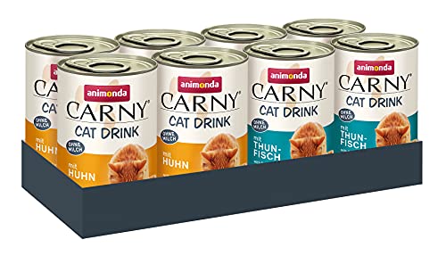 animonda Carny Cat Drink Ergänzungsfuttermittel für Katzen Mixpack mit Huhn Thunfisch 8 x 140 ml