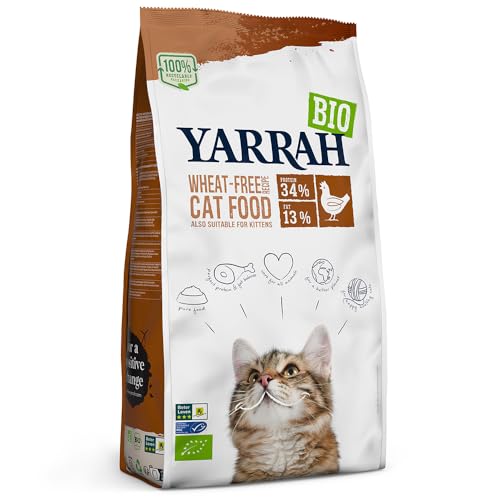 Yarrah - Trockenfutter getreidefrei mit Huhn Fisch für Katzen Bio - 0 8 kg - 6er Pack