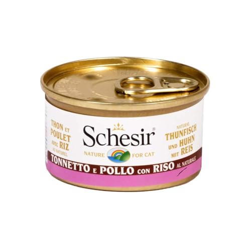 Schesir Cat Natural Thunfisch mit Huhn Katzenfutter nass im eigenen Saft 24 Dosen x 85 g 1 Stück 24er Pack