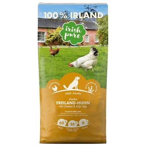 Irish Pure Adult 1 5kg Freiland Huhn Kelp Alge Gemüse Hoher Fleischanteil Getreidefrei Sensitiv Hundetrockenfutter für alle