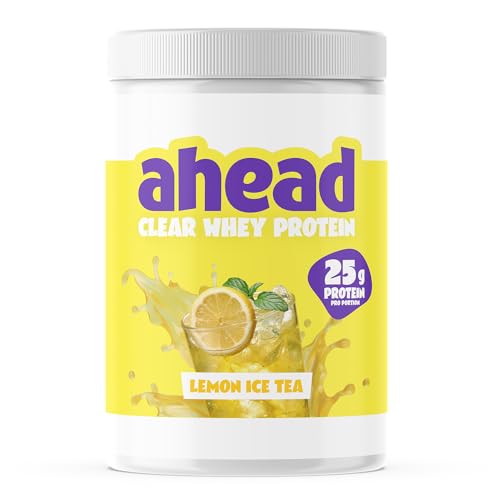 ahead IsoClear Whey Protein Lemon Ice Tea 500g 25g Protein Clear Whey Protein Pulver mit fruchtigem Geschmack Erfrischender Geschmack