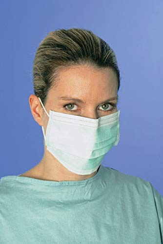 50 Mundschutz OP Maske Atem Schutzmaske Dental Mundschutz grün 3-lagig mit Ohrschlaufen