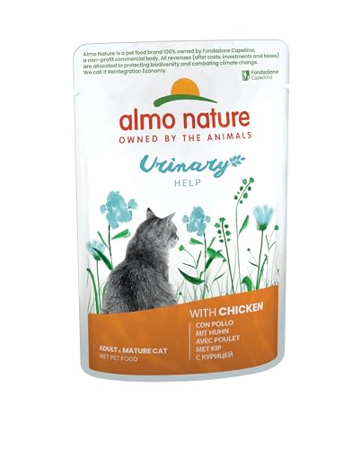 Almo Nature Functional Urinary Help Katzenfutter Nassfutter für ausgewachsene Katzen mit Huhn. 30er Pack 30 x 70g