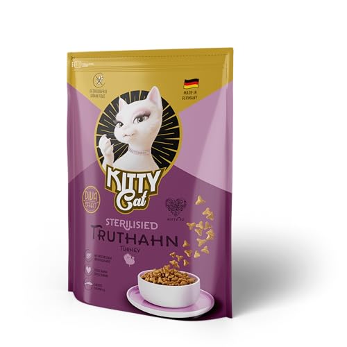 KITTY Cat Truthahn Sterilised 800 g Trockenfutter mit hohem Fleischanteil für sterilisierte Katzen getreidefreies Katzenfutter mit Taurin und Lachsöl Made in Germany