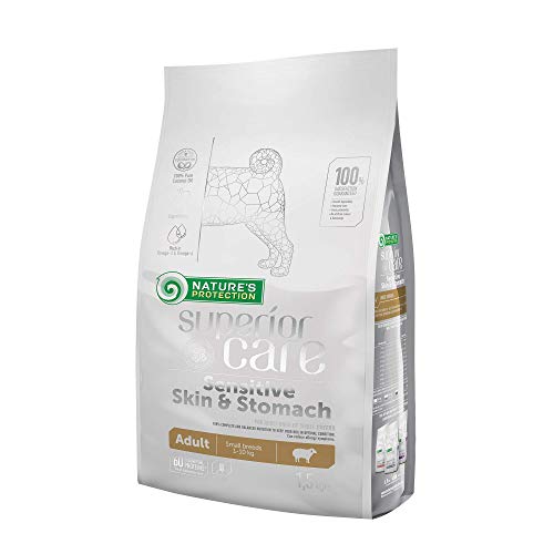 Nature s Protection Superior Care Empfindlich Haut und Magen Hundefutter für Ausgewachsene Hunde I Mit Lamm I Trockenfutter für Hunde mit Sensibler Haut I Magenfreundlich Kleine Mini Rassen 1.5kg