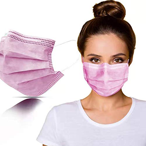 SYMTEX 100 Stück pinke Medizinisch Chirurgische Type IIR Norm EN 14683 zertifizierte Rosa Mundschutzmasken OP 3 lagig Mundschutz Gesichtsmaske Einwegmaske mund nasenschutz