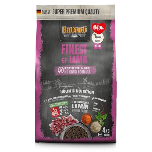 Belcando Finest GF Lamb 4 kg getreidefreies Hundefutter Trockenfutter für kleine mittlere Hunde Alleinfuttermittel für Hunde ab 1 Jahr